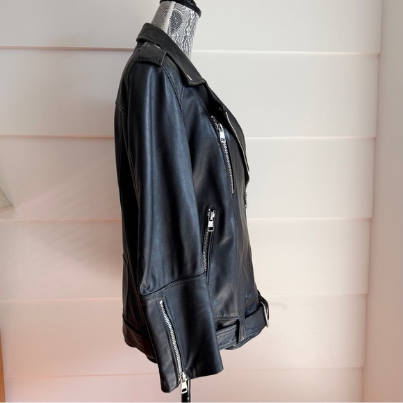 Zara Trf Leather Oversized Motorcycle Jacket Limited Edition size S/M - Picture 4 of 6